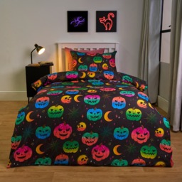 OHS Halloween Duvet Set, Black - Single