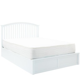 Madrid Wooden Ottoman Storage Bed, 3ft Single - White - thumbnail 4