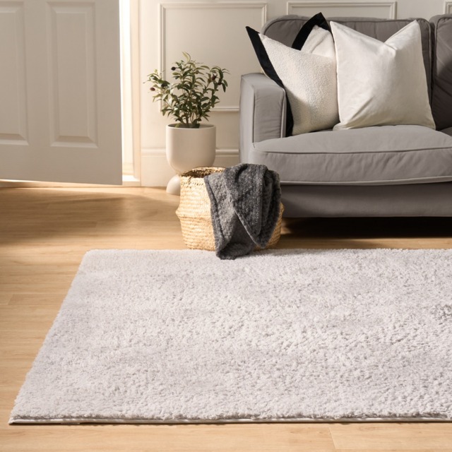 OHS Cosy Teddy Rug, Silver - 120 x 170cm - image 1