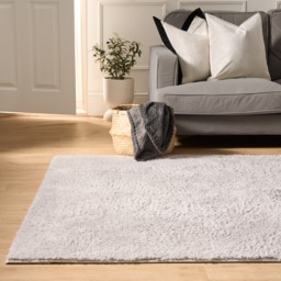 OHS Cosy Teddy Rug, Silver - 120 x 170cm - thumbnail 1