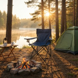 OHS Adults Foldable Camping Chair - Navy - thumbnail 2