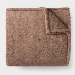OHS Teddy Fleece Throw, Mocha - 150 x 200cm - thumbnail 1