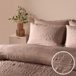 OHS Crinkle Duvet Set, Mink - Double - thumbnail 1