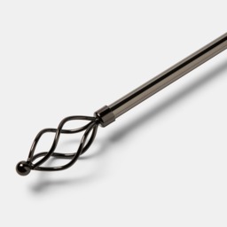 OHS 16mm Extendable Twist Curtain Pole, Gunmetal - 70-120cm - thumbnail 2