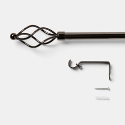 OHS 16mm Extendable Twist Curtain Pole, Gunmetal - 70-120cm - thumbnail 4