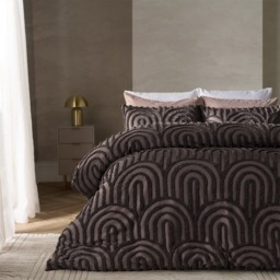 OHS Tufted Arches Duvet Cover Set, Coffee - King
