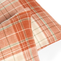 OHS 4 Pack Woven Check Cushion Covers - Rust - thumbnail 4