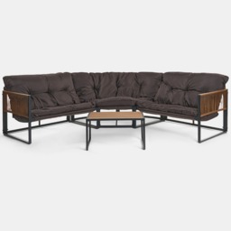OHS Santorini 5 Seater Corner Sofa Set - Chocolate - thumbnail 3