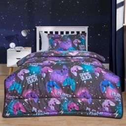 OHS Gaming Coverless 10.5 Tog Duvet Set, Neon -  Single - thumbnail 1