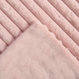 OHS Faux Fur Thick Ribbed Throw - Blush - thumbnail 4