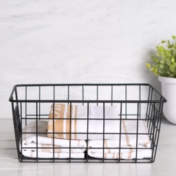 OHS Multipurpose Metal Wire Storage Basket - Black - thumbnail 5
