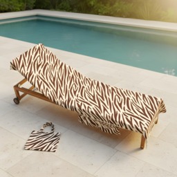 OHS Zebra Beach Towel in a Bag - Brown - thumbnail 2