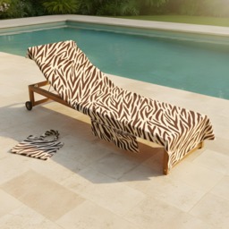 OHS Zebra Beach Towel in a Bag - Brown - thumbnail 1