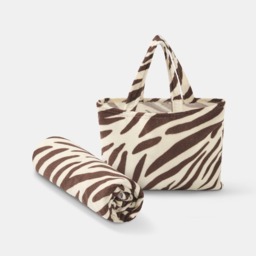 OHS Zebra Beach Towel in a Bag - Brown - thumbnail 3