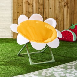 OHS Kids Daisy Foldable Moon Camping Chair - Yellow/White