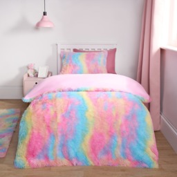 OHS Tie Dye Fluffy Duvet Set, Multi - Single - thumbnail 1