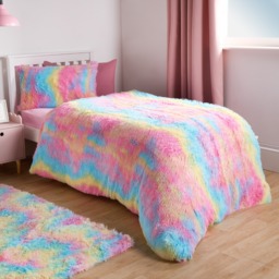 OHS Tie Dye Fluffy Duvet Set, Multi - Single - thumbnail 2
