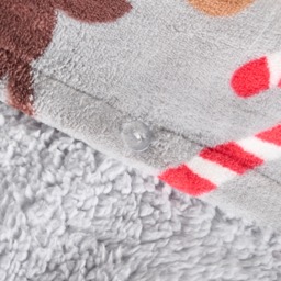 OHS Christmas Friends Fleece Duvet Set, Grey - Single - thumbnail 4