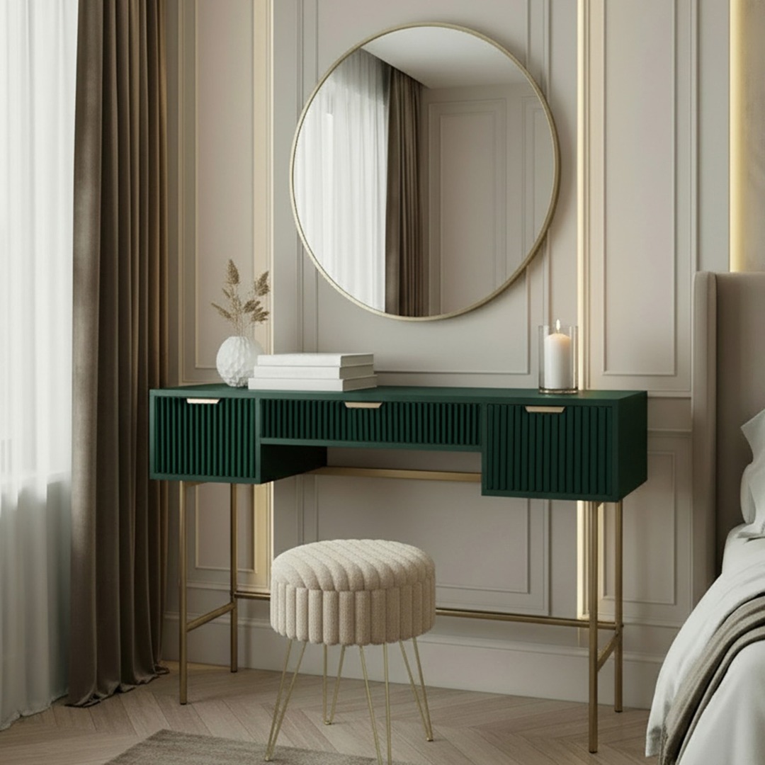 OHS Ribbed Dressing Table - Deep Forest Green by Online Home Shop |  uFurnish.com