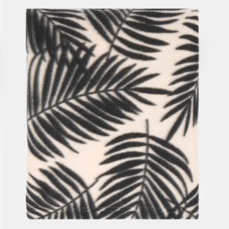 OHS Palm Leaf Print Fleece Throw - Monochrome - thumbnail 3