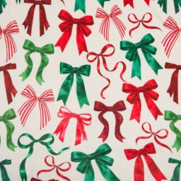 OHS Christmas Bow Print Ultra Soft Throw - Red/Green - thumbnail 5