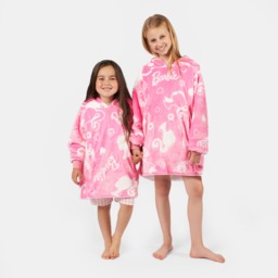 Kids Barbie Hoodie Blanket, Pink - Medium - thumbnail 4