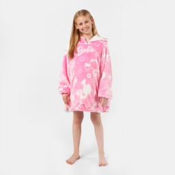 Kids Barbie Hoodie Blanket, Pink - Medium - thumbnail 3