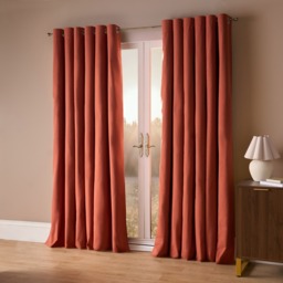 OHS Woven Texture Eyelet Blackout Curtains, Rust - 66 x 72in - thumbnail 2