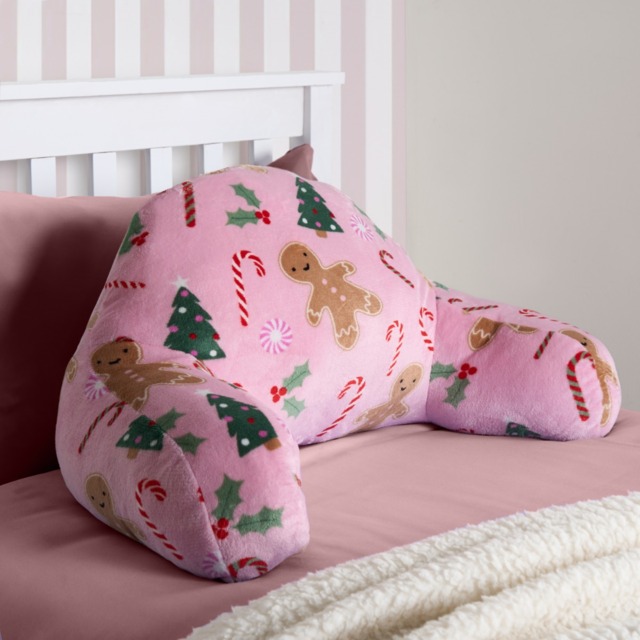 OHS Kids Gingerbread Man Fleece Cuddle Cushion - Pink - image 1