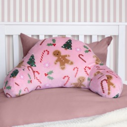 OHS Kids Gingerbread Man Fleece Cuddle Cushion - Pink - thumbnail 2