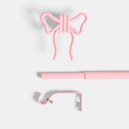 OHS 16mm Extendable Bow Curtain Pole, Pink- 70-120cm - thumbnail 3