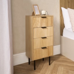 OHS Ribbed 4-Drawer Unit - Light Wood - thumbnail 2