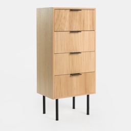 OHS Ribbed 4-Drawer Unit - Light Wood - thumbnail 5