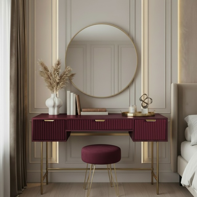 OHS Ribbed Dressing Table - Dark Berry - image 1