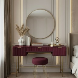 OHS Ribbed Dressing Table - Dark Berry
