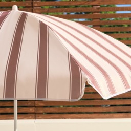 OHS Stripe Print Outdoor Parasol - Chocolate/Cream - thumbnail 2