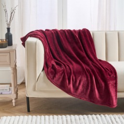 OHS Supersoft Throw, Burgundy - 120 x 150cm - thumbnail 1