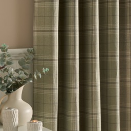 "OHS Woven Texture Check Print Eyelet Blackout Curtains, Sage - 66 x 90""" - thumbnail 3
