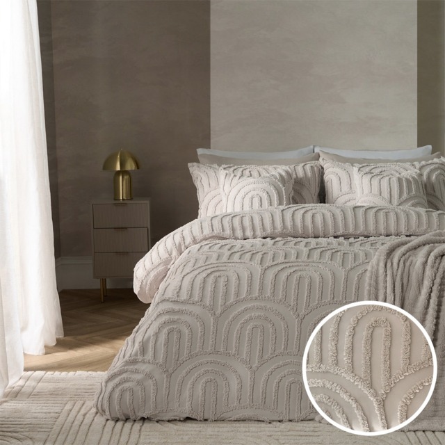 OHS Tufted Arches Duvet Cover Set, Stone - King - image 1