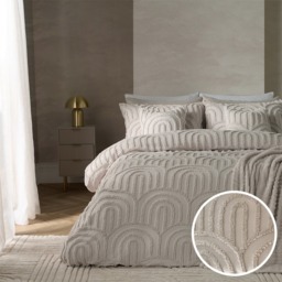 OHS Tufted Arches Duvet Cover Set, Stone - King - thumbnail 1