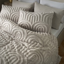 OHS Tufted Arches Duvet Cover Set, Stone - King - thumbnail 2