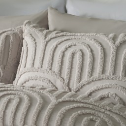 OHS Tufted Arches Duvet Cover Set, Stone - King - thumbnail 4