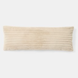 OHS Ribbed Faux Fur Bolster Pillow - Natural - thumbnail 4