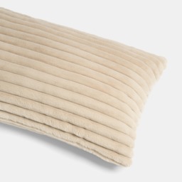 OHS Ribbed Faux Fur Bolster Pillow - Natural - thumbnail 5