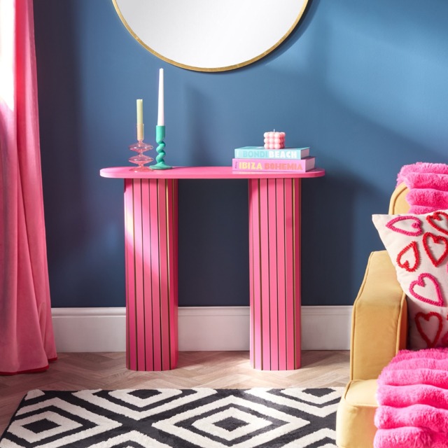 OHS Madison Ribbed Console Table - Hot Pink - image 1