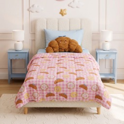 OHS Croissant 4.5 Tog Coverless Duvet & Filled Pillow Set, Pink - Single - thumbnail 4