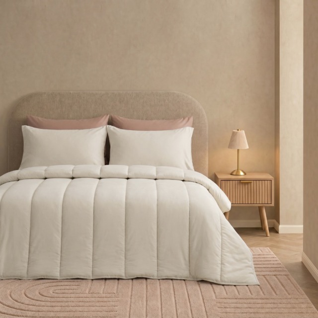OHS Coverless 10.5 Tog Duvet Set, Stone - King - image 1