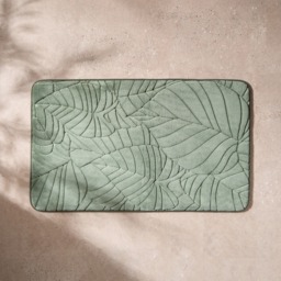 OHS Leaf Embossed Plush Foam Bath Mat - Green - thumbnail 4