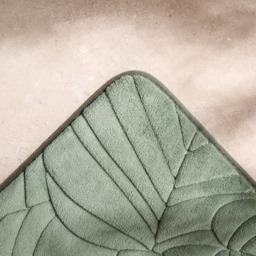 OHS Leaf Embossed Plush Foam Bath Mat - Green - thumbnail 3