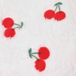 OHS Cherry Embossed Fleece Throw - Cream/Red - thumbnail 5